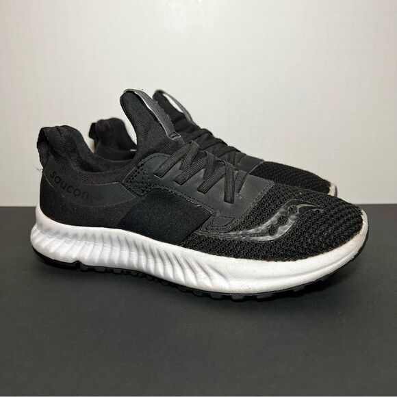 Womens SAUCONY Stretch & Go Breeze Black Slip On Athletic Shoes / Size 5 - Picture 1 of 9